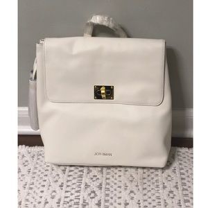 NEW Joy & Iman White Leather Tassel Backpack